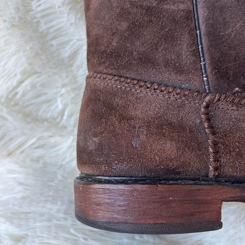 Frye Marco Roper boots in dark brown.